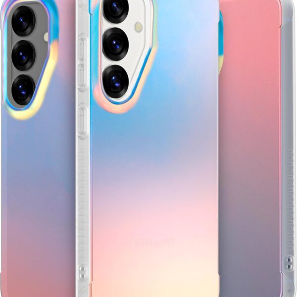 LONLI Hue - for Samsung Galaxy S25 Phone Case - [360° Shock-Absorbent Bumper | Cute, Unique and Aesthetic Phone Cover for Girls and Women] - Holographic Iridescent